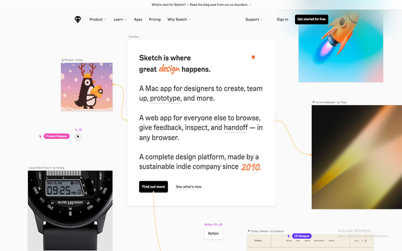 Phần mềm thiết kế giao diện website có phí Sketch